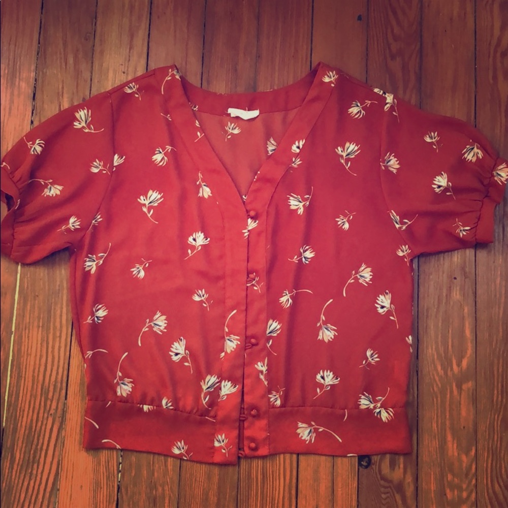 Smooth Cropped burnt Orange blouse